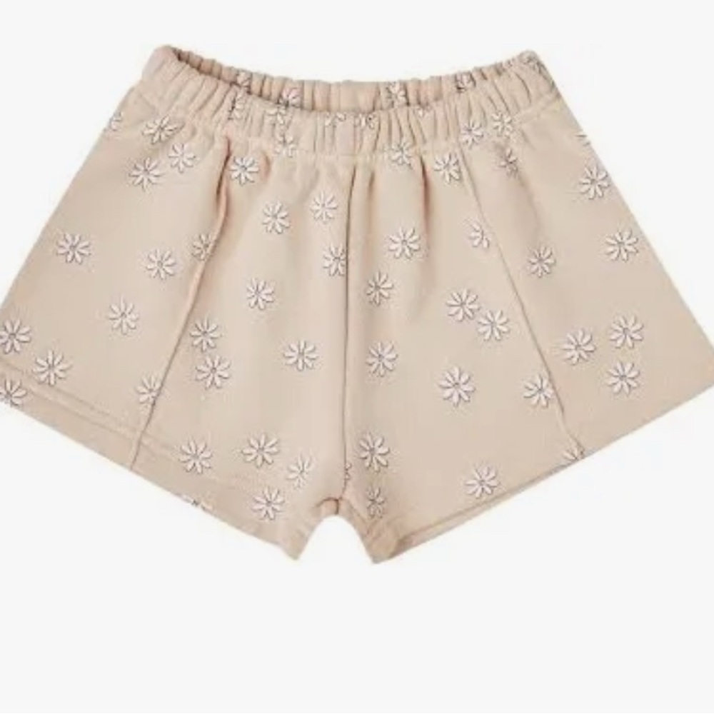 Rylee + Cru Tan Floral High Waist Shorts